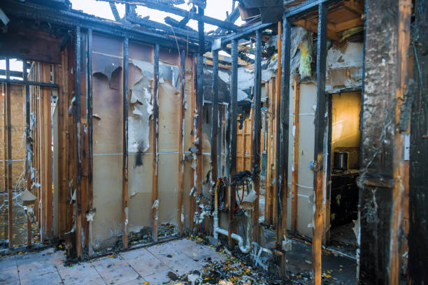 Professional Fire Damage Restoration technician working in Barrington, NJ